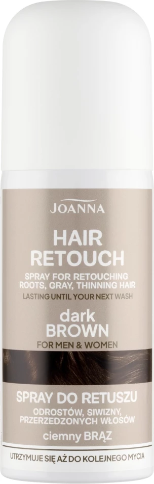 Sprej për retushim rrënjësh Joanna për flokë, ngjyrë kafe e errët, 75ml