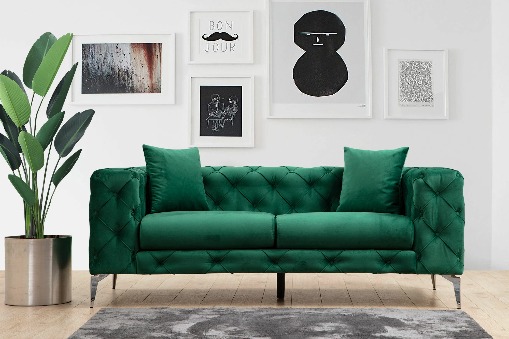 Divan dy ulëshe, ngjyrë e gjelbër, Atelier del Sofa, Como