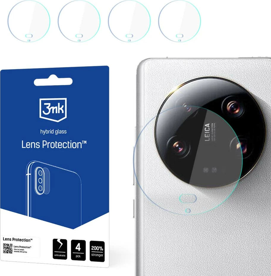 Mbrojtës xhami hibrid për kamerë, 3mk Protection Lens Protection, për Xiaomi 14 Ultra, 4 copë