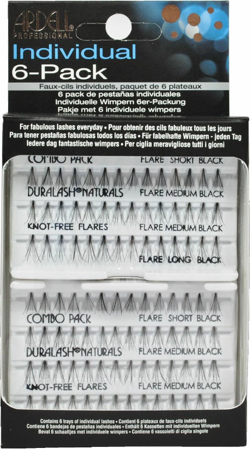 Qerpikë të rremë në kllastera Ardell Individual Combo Pack për femra, 56 copë, black