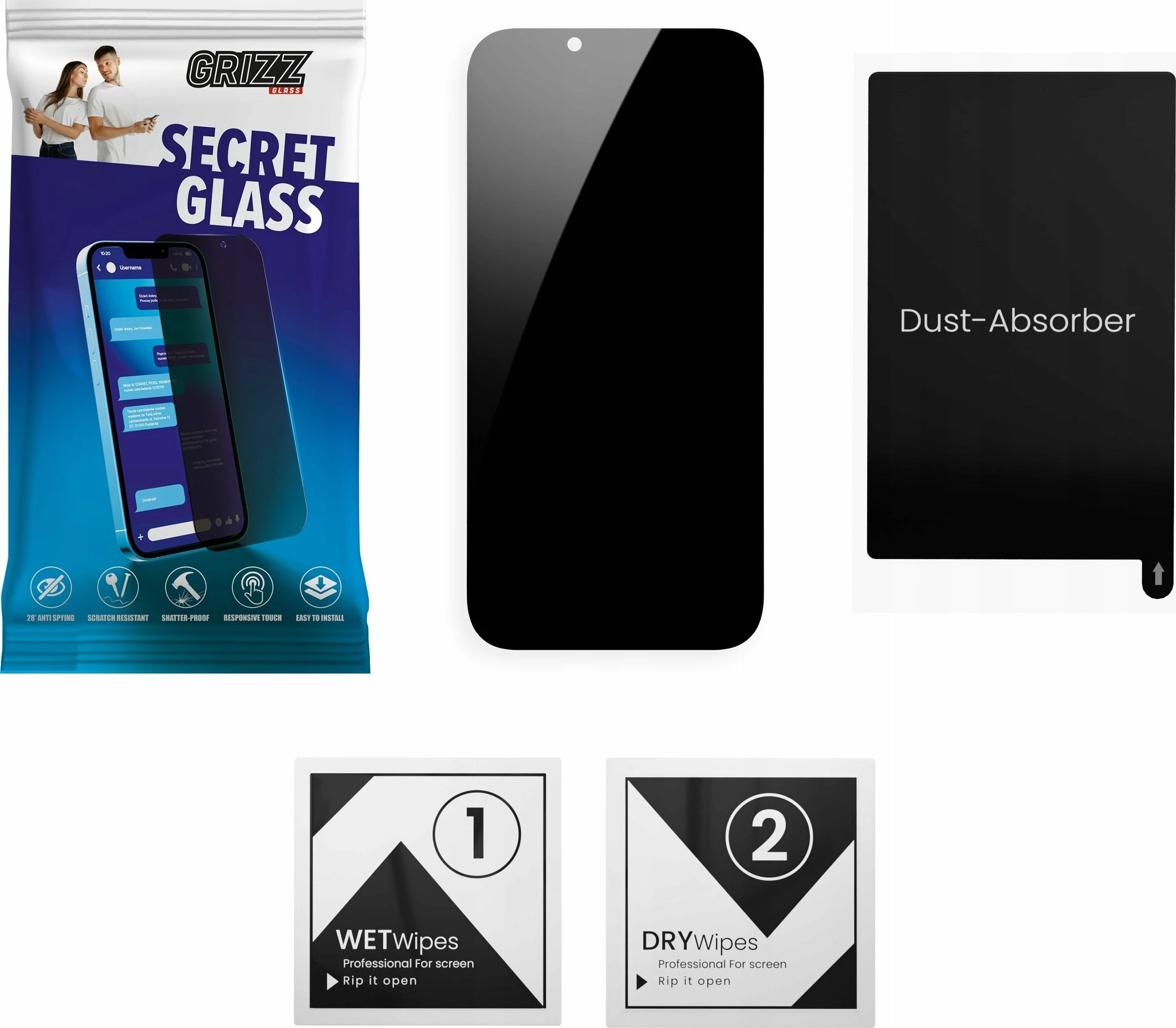 Xham mbrojtës privatësie GrizzGlass SecretGlass për OnePlus Nord CE 3 Lite, set 1 copë