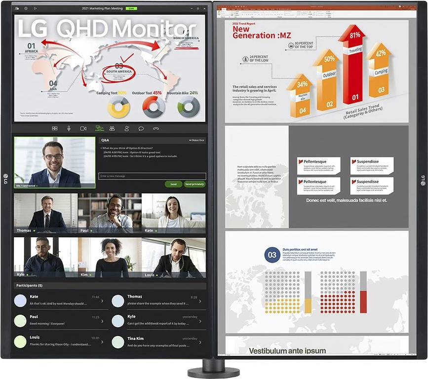 Monitor LG 27QP88DP-BS, 27", 2560 x 1440, Quad HD, LED, 5 ms, i zi