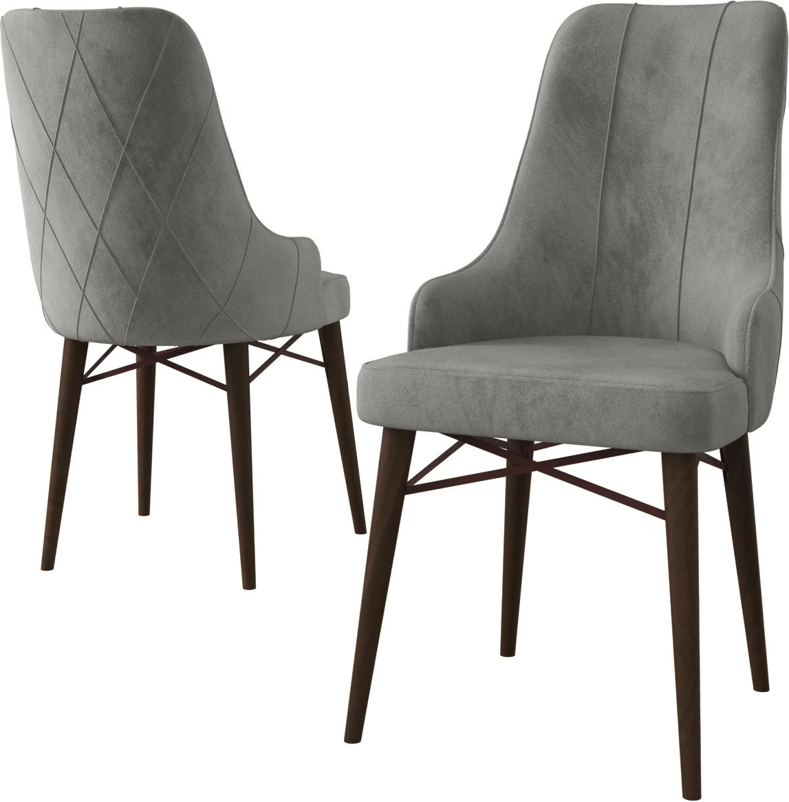 Set karrigash (4 copë) Hanah Home, Neta, gri, kafe