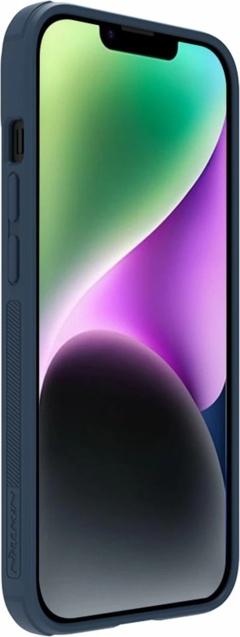 Mbështjellës Nillkin Textured S Case për iPhone 14, me kapak kamere, kaltër