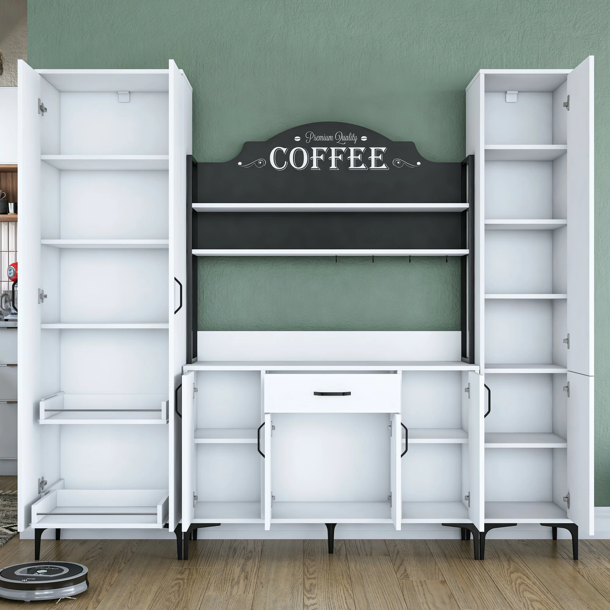 Dollap multifunksional, ngjyrë e bardhë, Skye Decor, JE150 - 3082