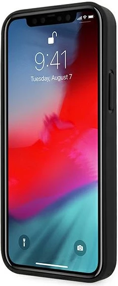 Mbështjellës Ferrari Off Track Quilted për iPhone 12 Pro Max, lëkurë natyrale, zi