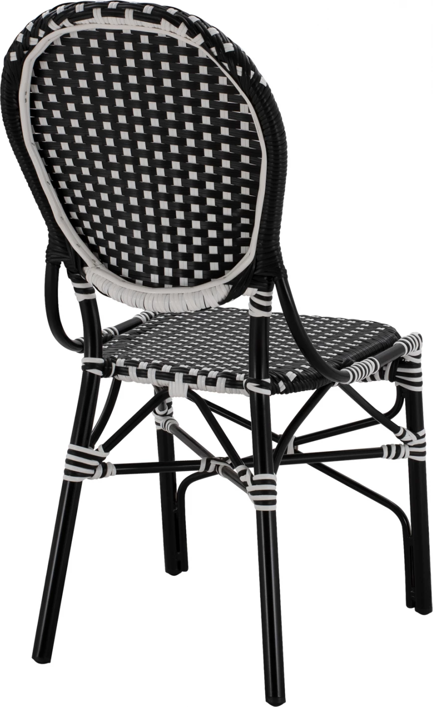 Karrige alumini pamje bambuje me thurje bardhë e zi FH5792.02 46x60x96 cm