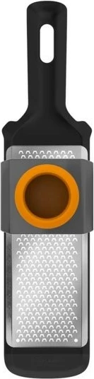 Rende kuzhine Fiskars 1014412, me mbrojtëse gishti, e zezë/portokalli