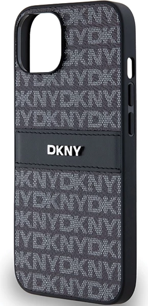 Mbështjellës DKNY Mono Stripe & Metal Logo për iPhone 15/14/13, e zezë