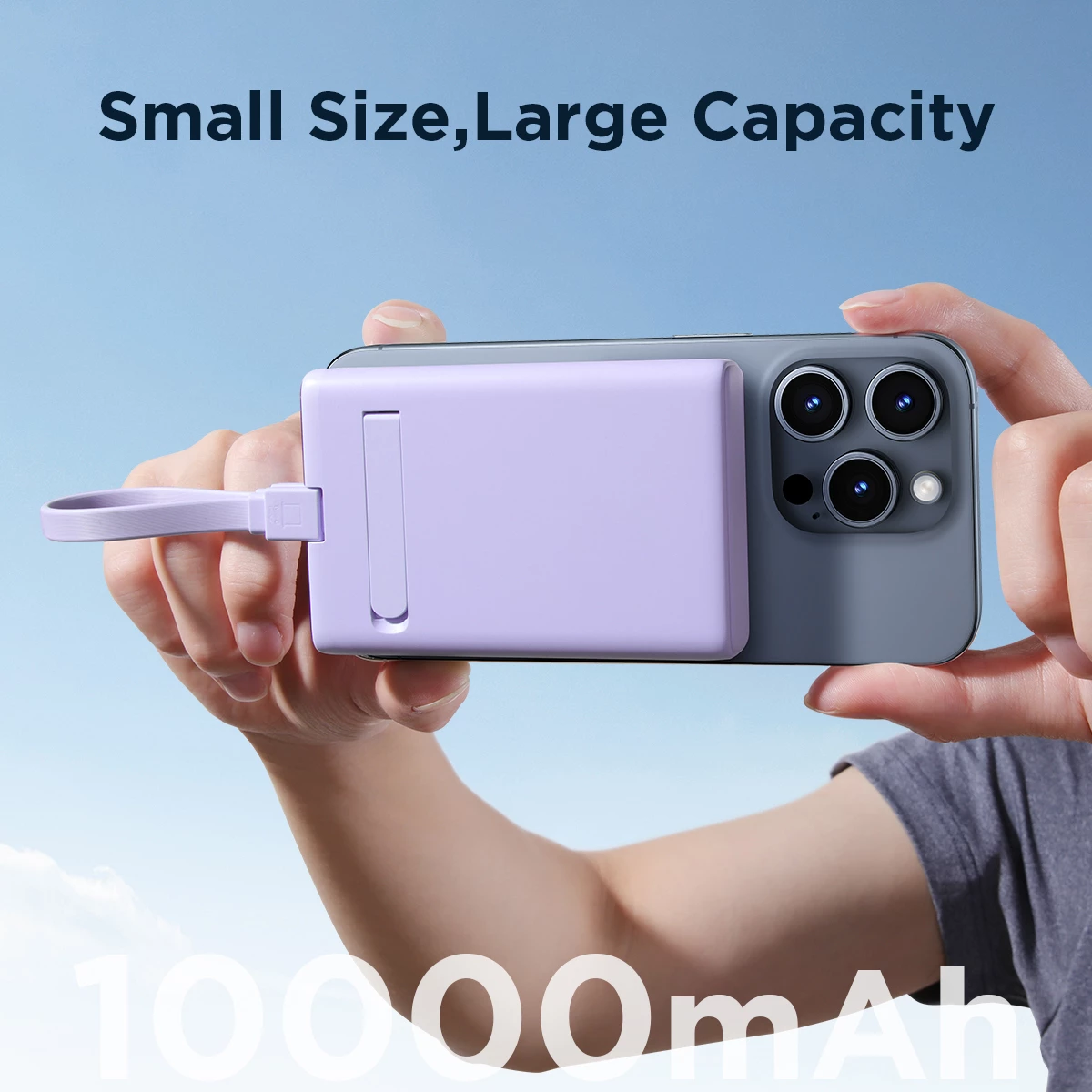 Powerbank Joyroom JR-PBM01, 10000mAh, 20W, MagSafe, me mbajtëse, USB-C & Lightning, Vjollcë