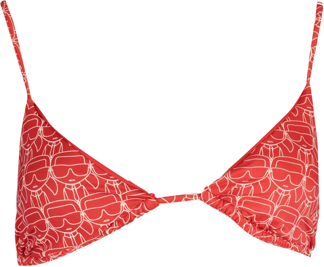 Bikine për femra KARL LAGERFELD BEACHWEAR top, të kuqe