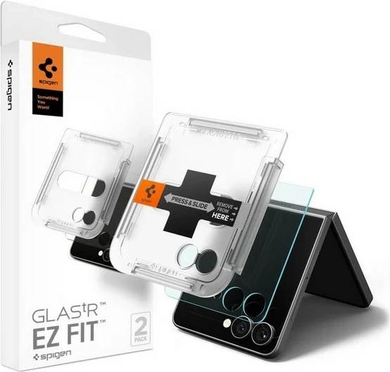 Mbështjellës xhami Spigen Glas.TR EZ Fit për Samsung Galaxy Z Flip 7, transparent, 2 copë