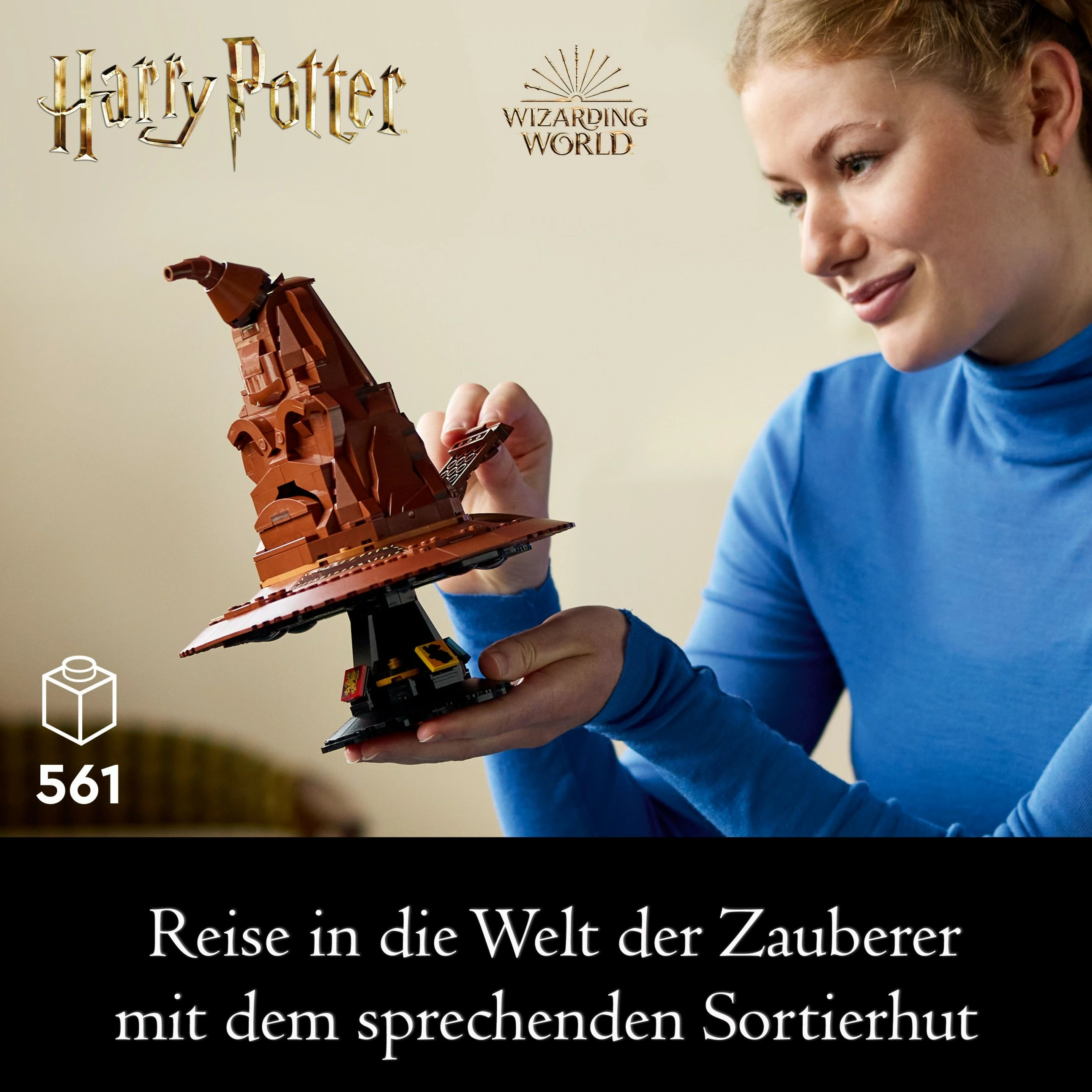 Set LEGO Talking Sorting Hat, 561 copë, plastikë, për të rritur, ngjyrë kafe