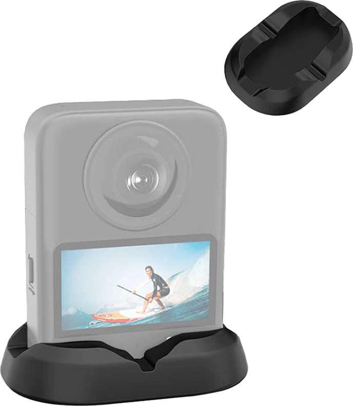 Mbajtëse silikoni për DJI Osmo 360, Puluz PU779B, bazë e gjerë e qëndrueshme, e zezë