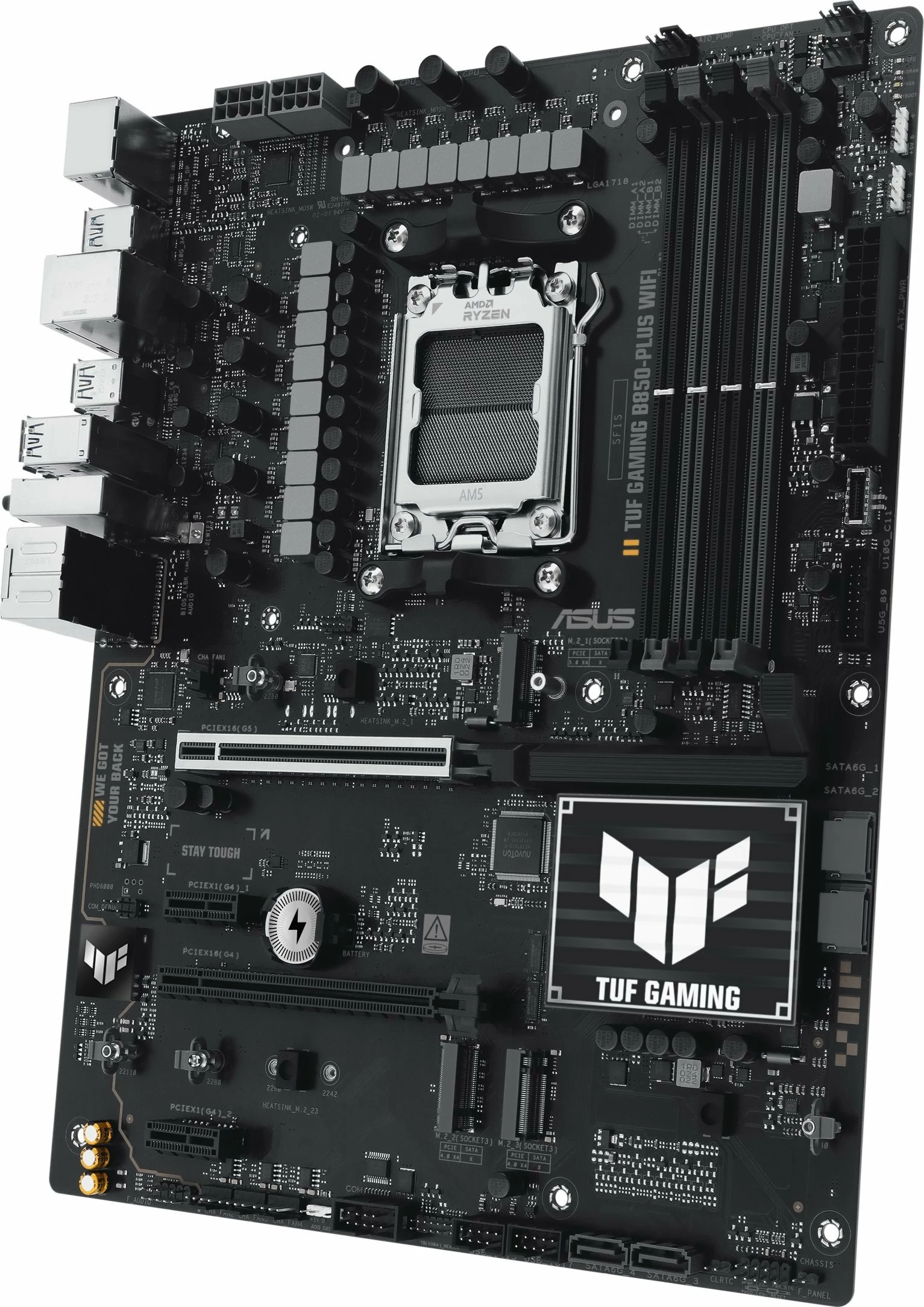 Pllakë amë Asus TUF GAMING B850-PLUS WIFI, AM5, ATX, DDR5, Wi‑Fi 7