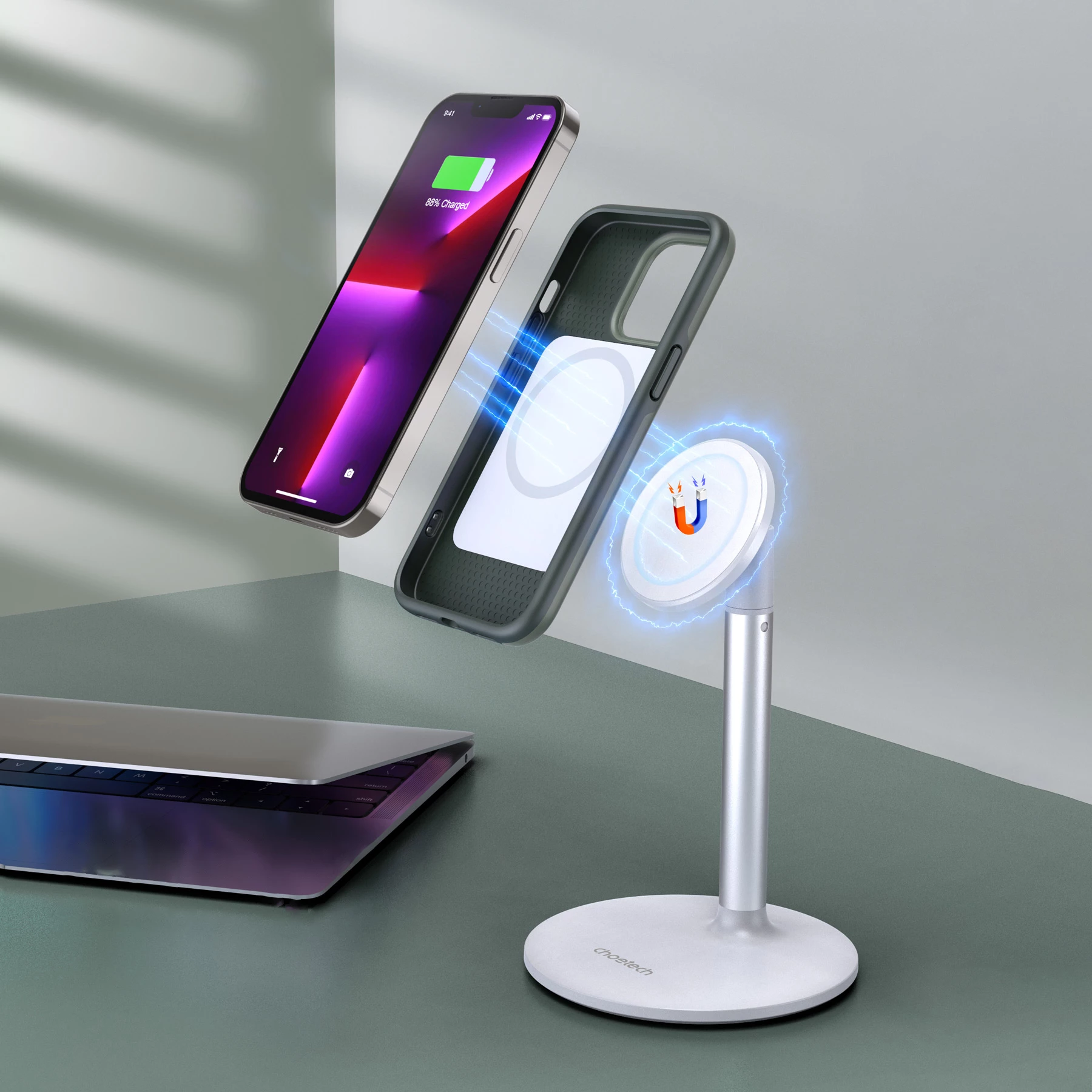 Mbështjellës Choetech PC0114-MFM-GN për iPhone 13 Pro Max, MagSafe, i gjelbër