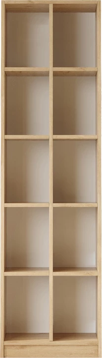 Raft librash 10-vendësh, ngjyrë natyrale, 51.1x25.4x180cm