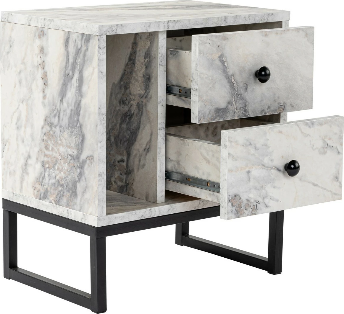 Komodinë Nordure, Freesia Marble, e zezë