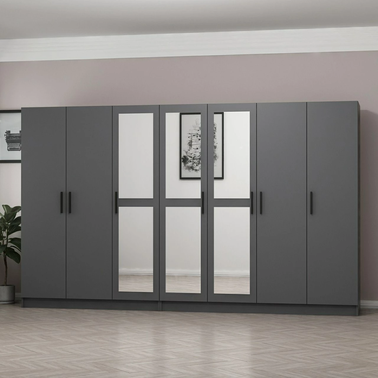 Dollap Skye Decor, ngjyrë antracit, 315x190x52cm