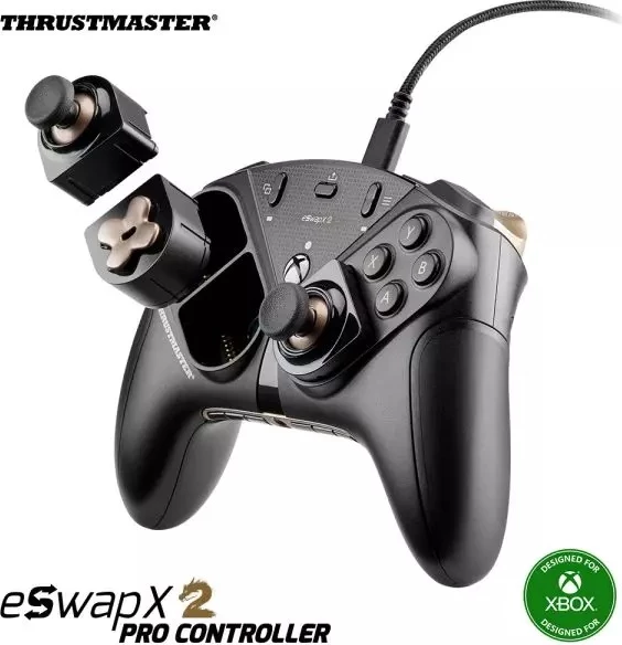 Kontroller gaming Thrustmaster ESWAP X2 Pro, modular Hot-Swap, me kabllo USB-C 3 m, për Xbox/Windows, i zi