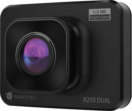 Video regjistrues për veturë Navitel R250 Dual Full HD 1080p, ekran 2", kënd 140°, microSD deri 64GB, me kamerë të pasme, i zi