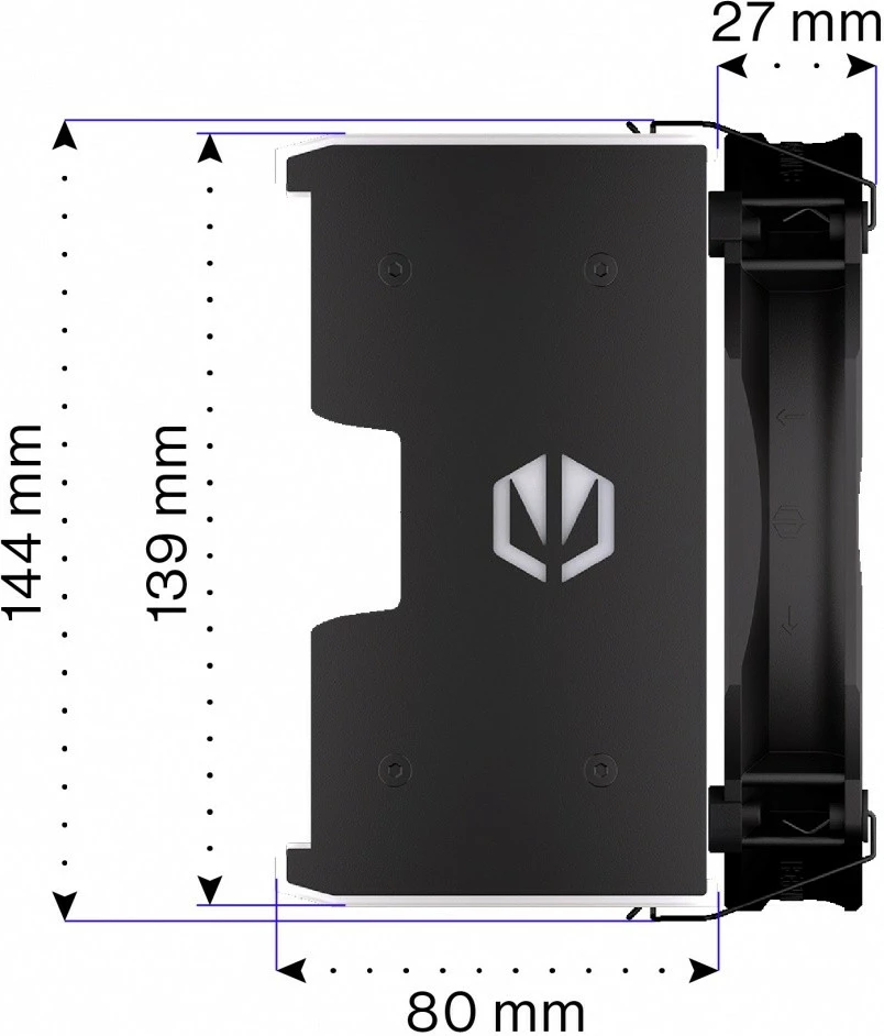 Ftohës CPU Endorfy Fortis 5 Black ARGB EY3A014, me ndriçim ARGB, i zi