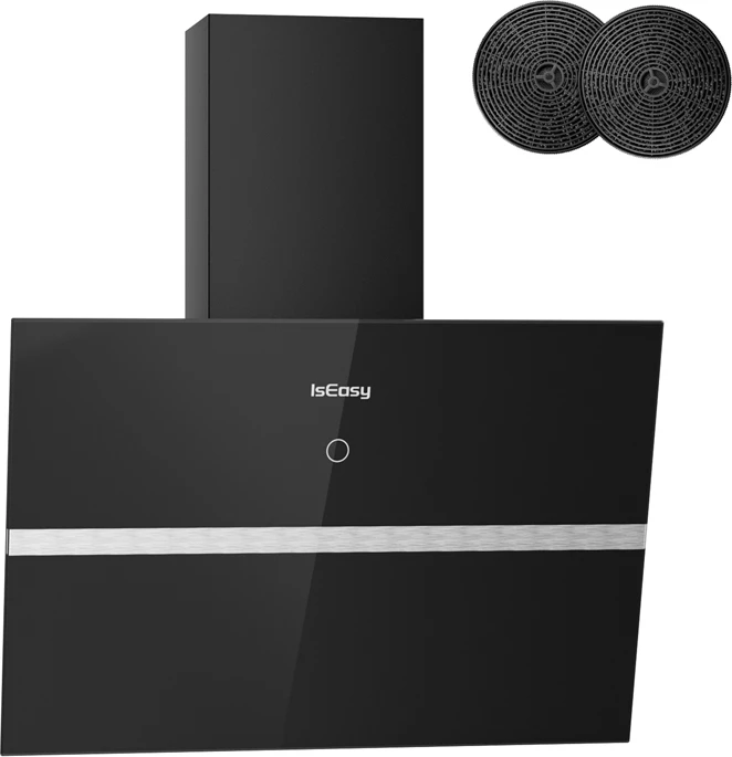 Aspirator kuzhine IsEasy TV1360D4-CC-I2, 60 cm, panel me prekje, 524 m³/h, xham i temperuar, i zi