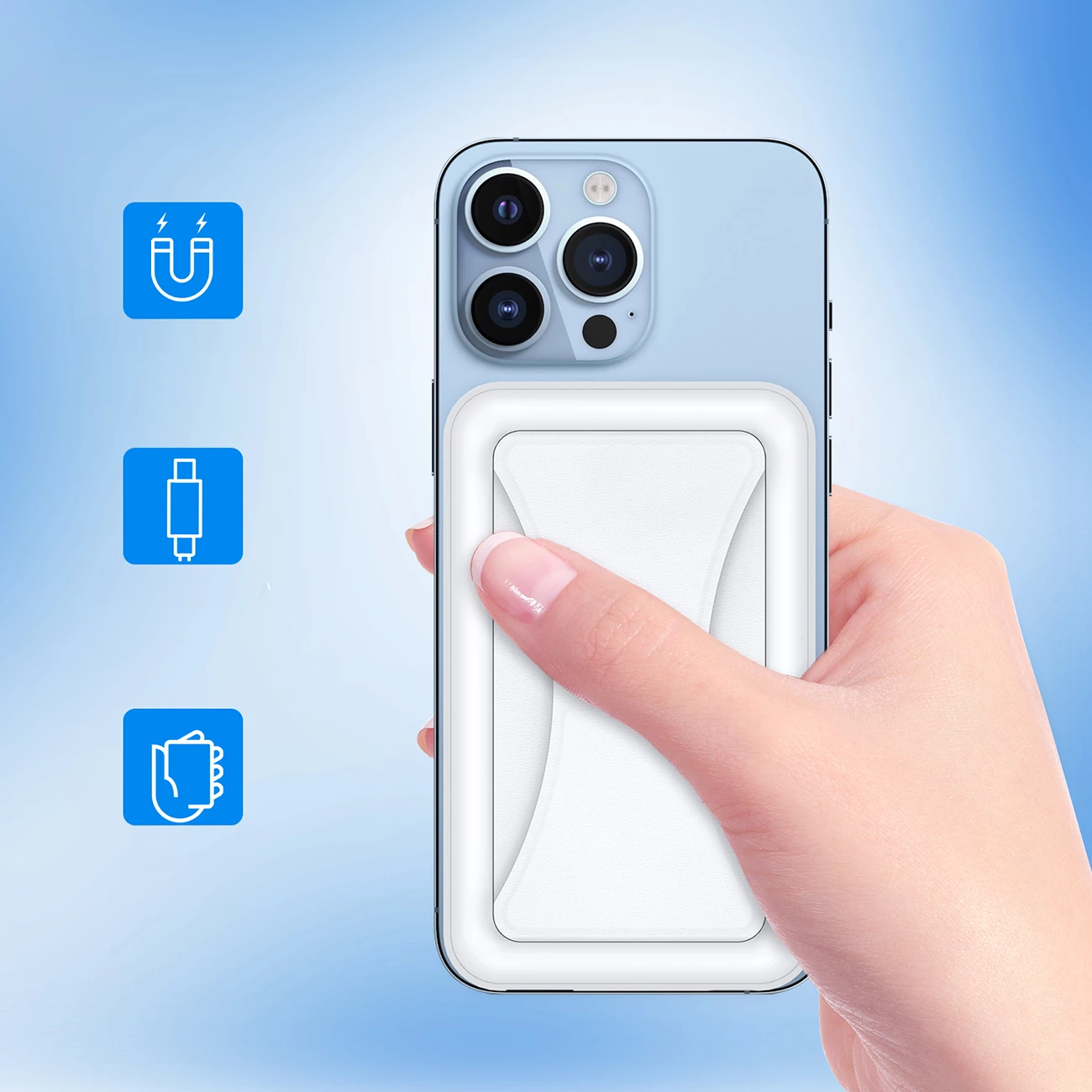 Powerbank Choetech B663, 10000mAh, 20W, MagSafe, USB-A/USB-C, Bardhë