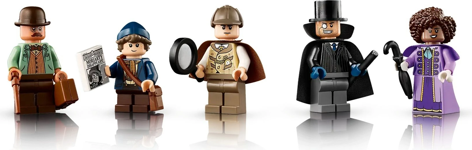 Set LEGO Sherlock Holmes Book nook, ICONS 10351, 5 minifigura