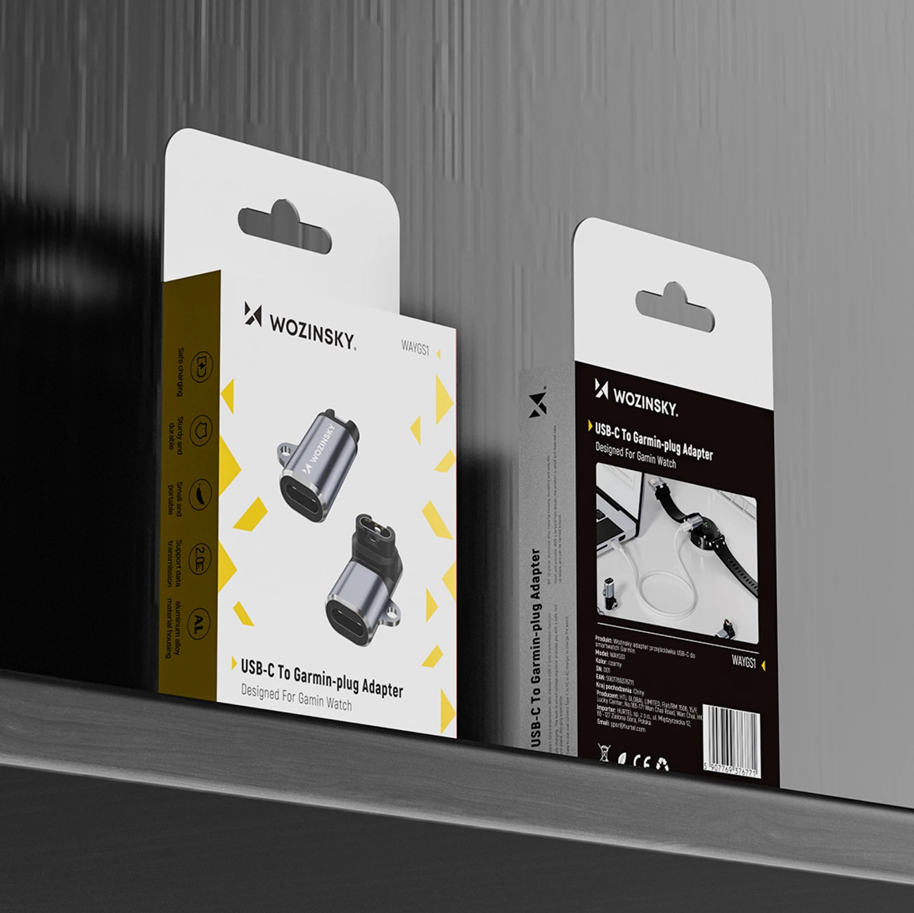Adapter USB-C Wozinsky WAYGS1 për Garmin smartwatch, Gri