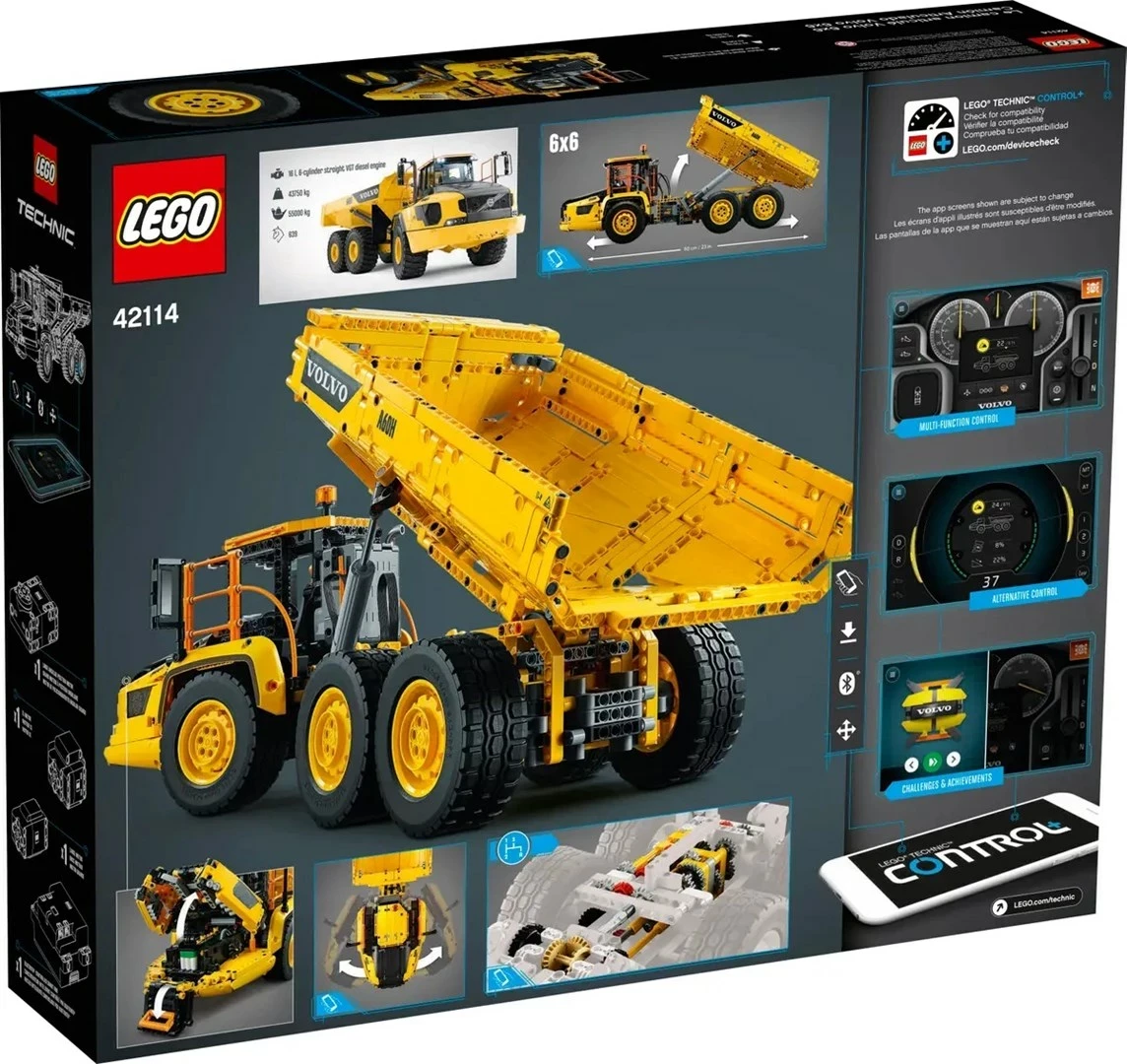 Set LEGO Technic Volvo 6x6 Articulated Hauler 42114, Verdhë