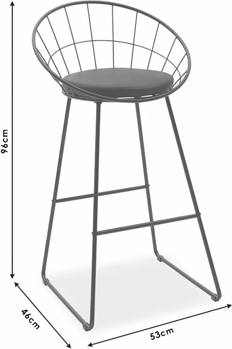Karrige për bar, metalike, ngjyrë ari, me jastëk PVC të bardhë