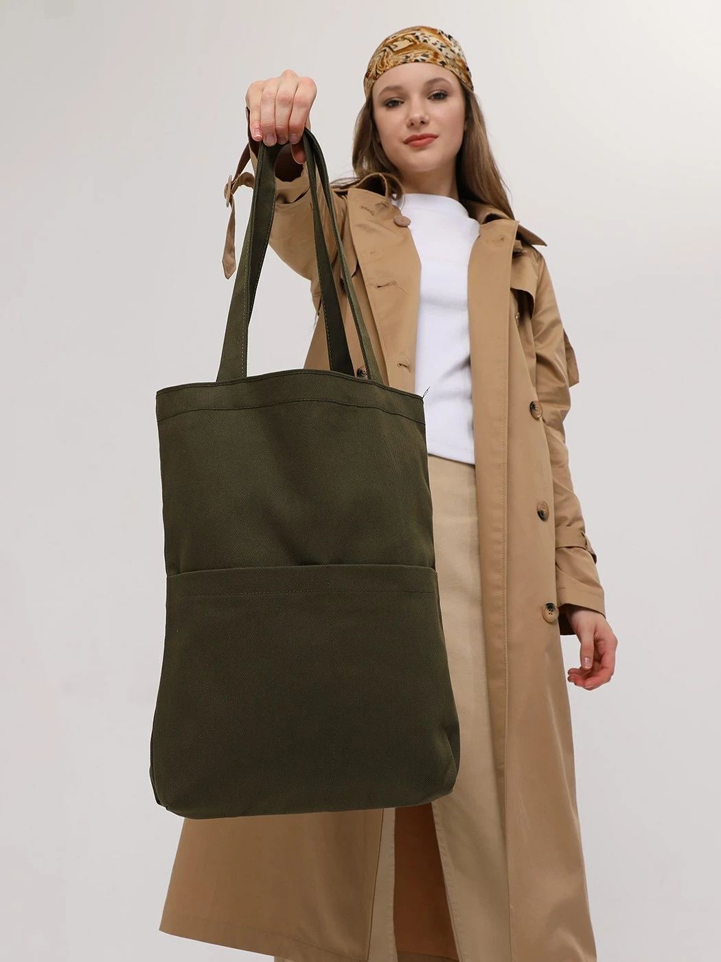 Torbë Tote Zoozie Bags, 2071, ngjyrë e gjelbër e errët