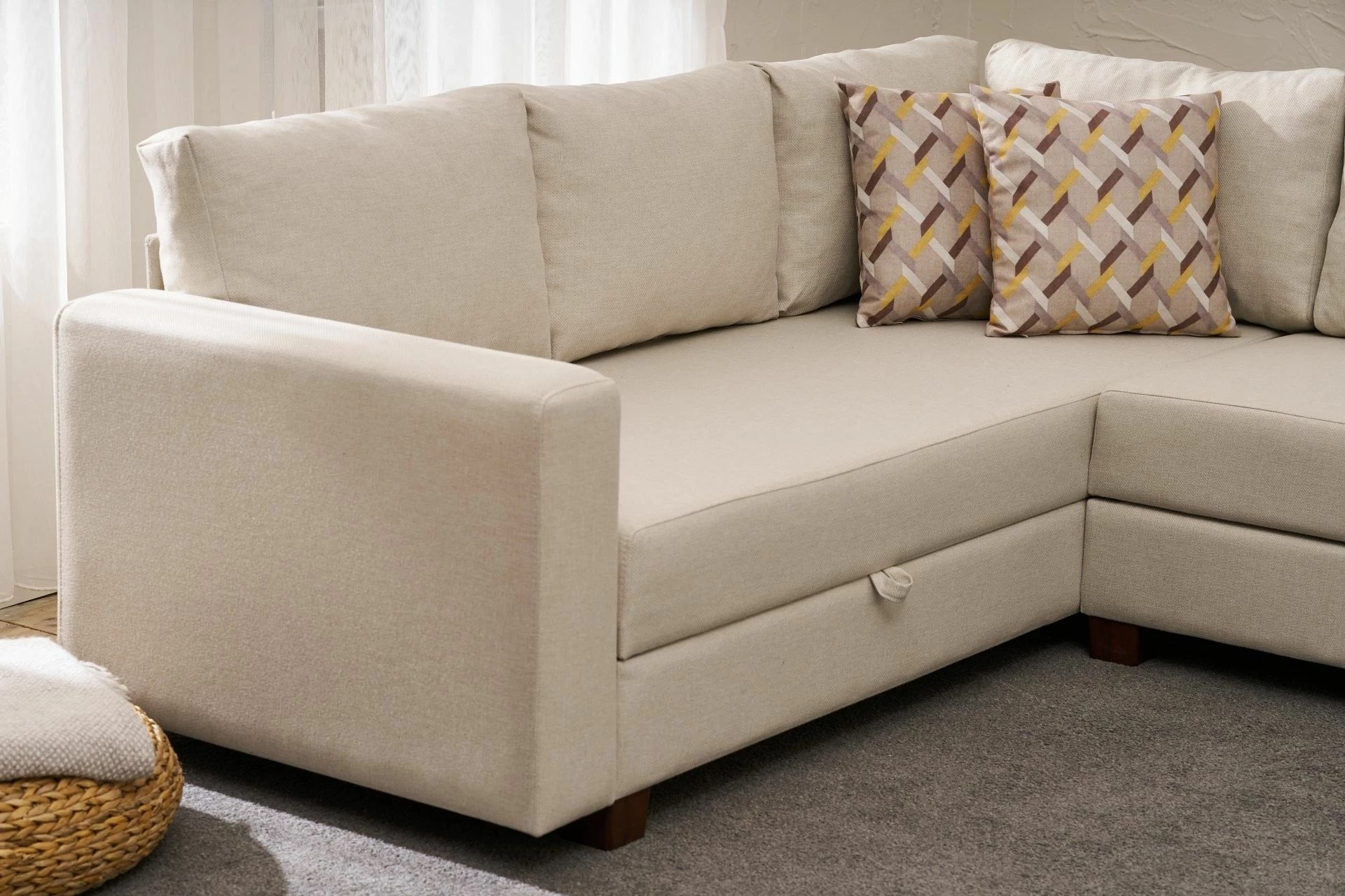 Kënd-sofë krevate Atelier del Sofa, Aly Arzilla, kënd i djathtë, ngjyrë krem