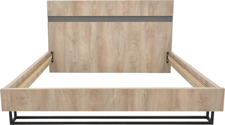 Krevat dopio Elencia, ngjyrë lisi me gri, 160x200cm