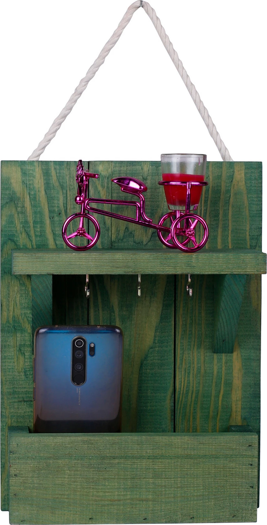 Mbajtës çelësash prej druri, dizajn Aberto, 214-Y, ngjyrë e gjelbër