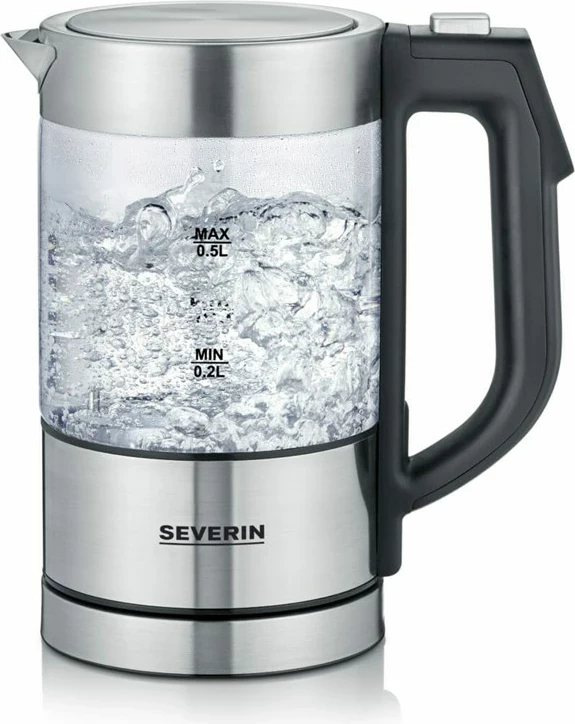 Ibrik elektrik Severin WK 3458, 0.5L, 1100W, i zi/transparente