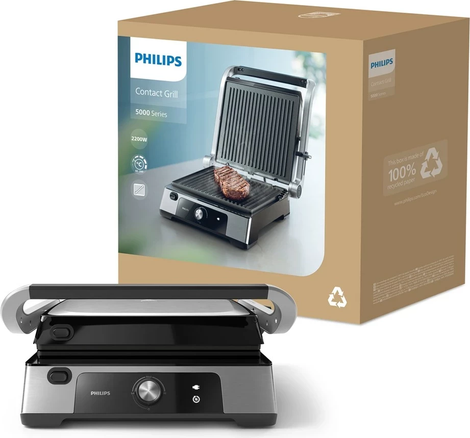 Grill kontakti Philips 5000 HD6301/90, 2200 W, Inox
