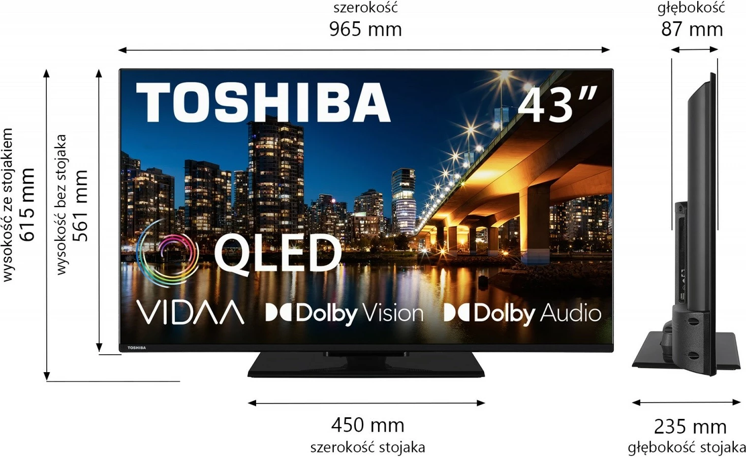 Televizor QLED Toshiba 43QV3463DG, 43", Ultra HD/4K, Smart TV, i zi