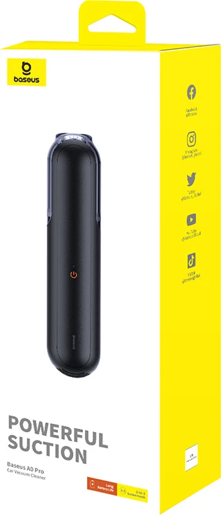 Fshesë me korrent portative Baseus A0 Pro, 4000 Pa, HEPA, pa tela, e zezë