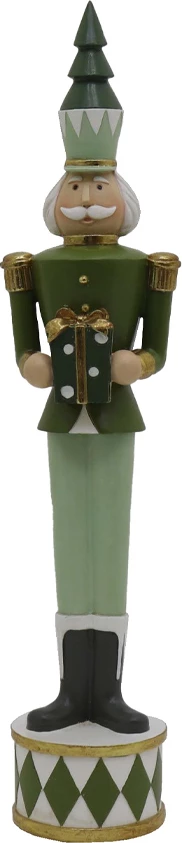 Dekoratë ushtar i gjelbër për Krishtlindje, polirezine, 9x10x47 cm