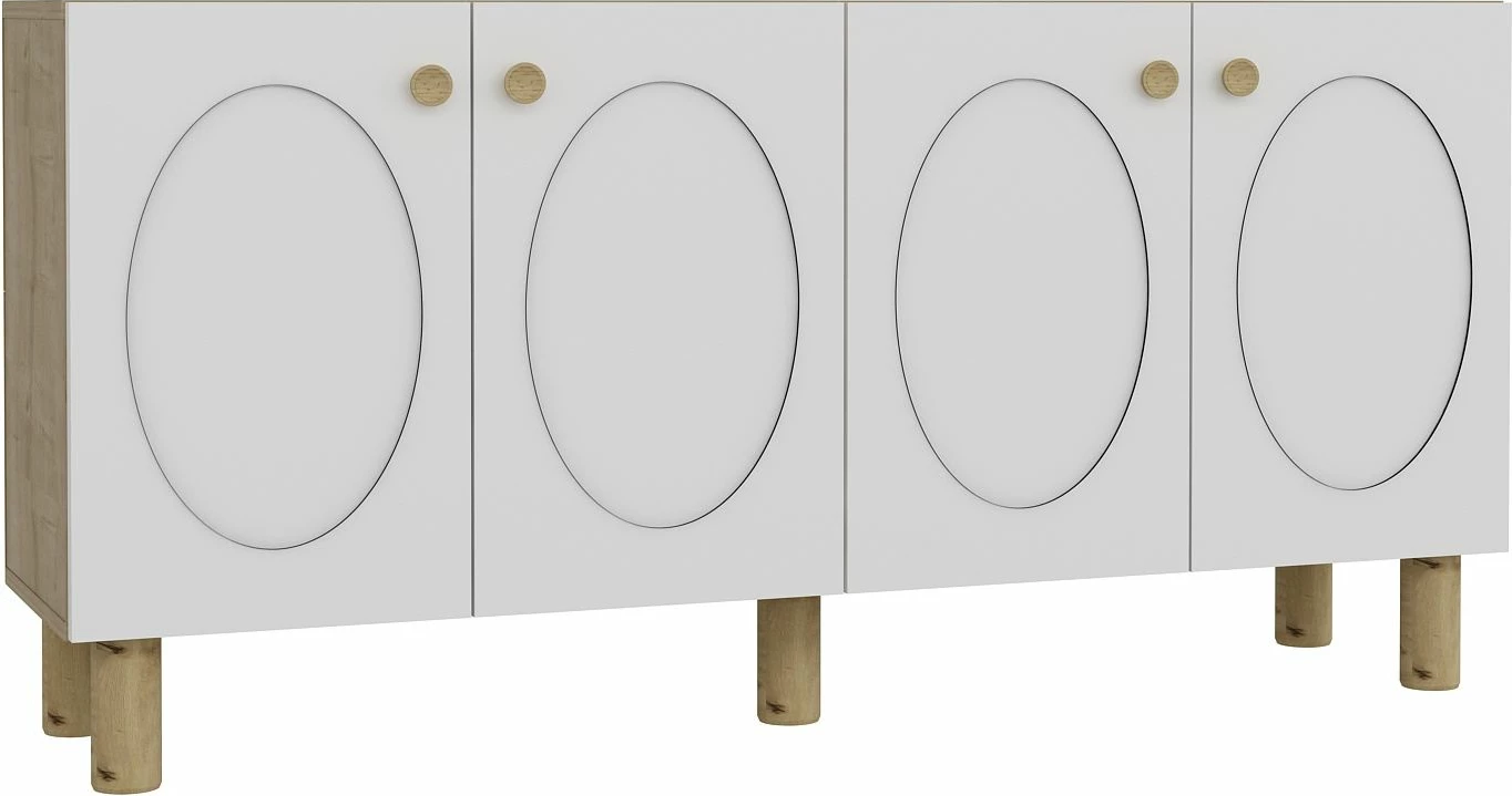 Konsol Skye Decor, ngjyrë lis safir, e bardhë