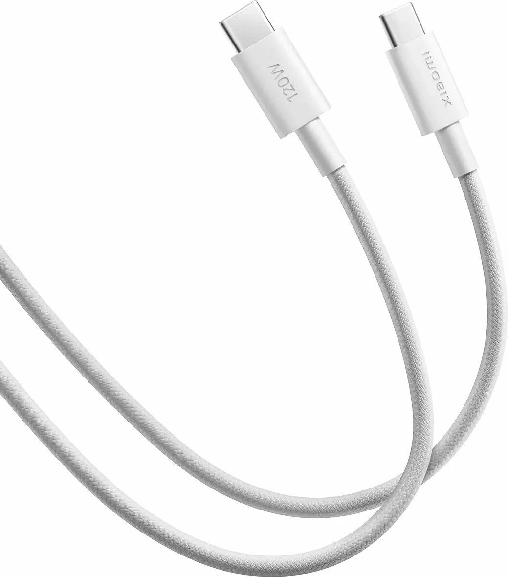 Kabllo USB-C në USB-C Xiaomi 6A Braided 1m 240W 6A, e bardhë