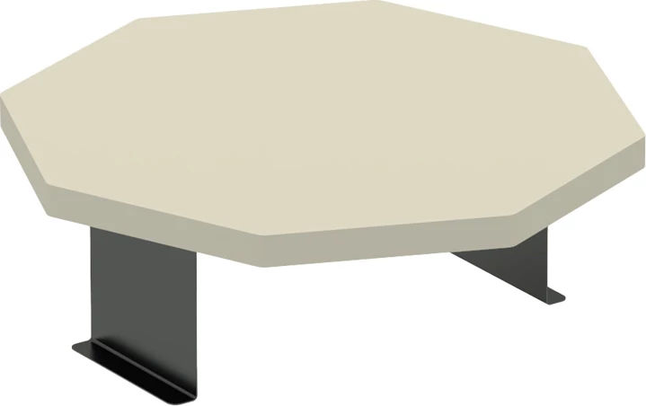 Tavolinë anësore Linea, ngjyrë krem me këmbë metalike të zeza, D34x10cm