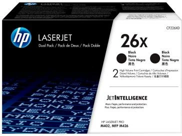 Toner HP 26X CF226XD kapacitet i lartë 2x 9000 faqe, i zi, set dyshe