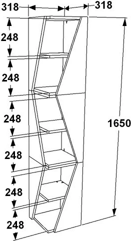 Raft librash Hanah Home, Arrow, ngjyrë e zezë dhe arre