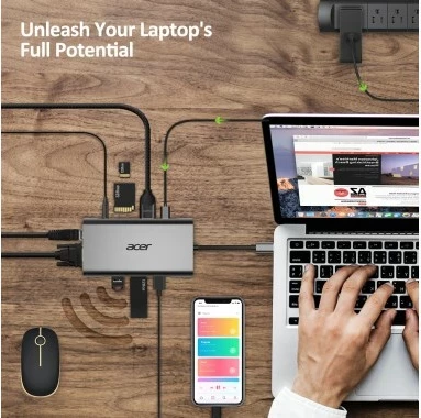 Docking station Acer HP.DSCAB.002, USB Type-C, Argjend