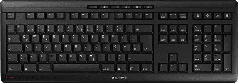 Tastierë Cherry JK-8550DE-2, layout gjerman (DE), me USB-C për karikim, e zezë