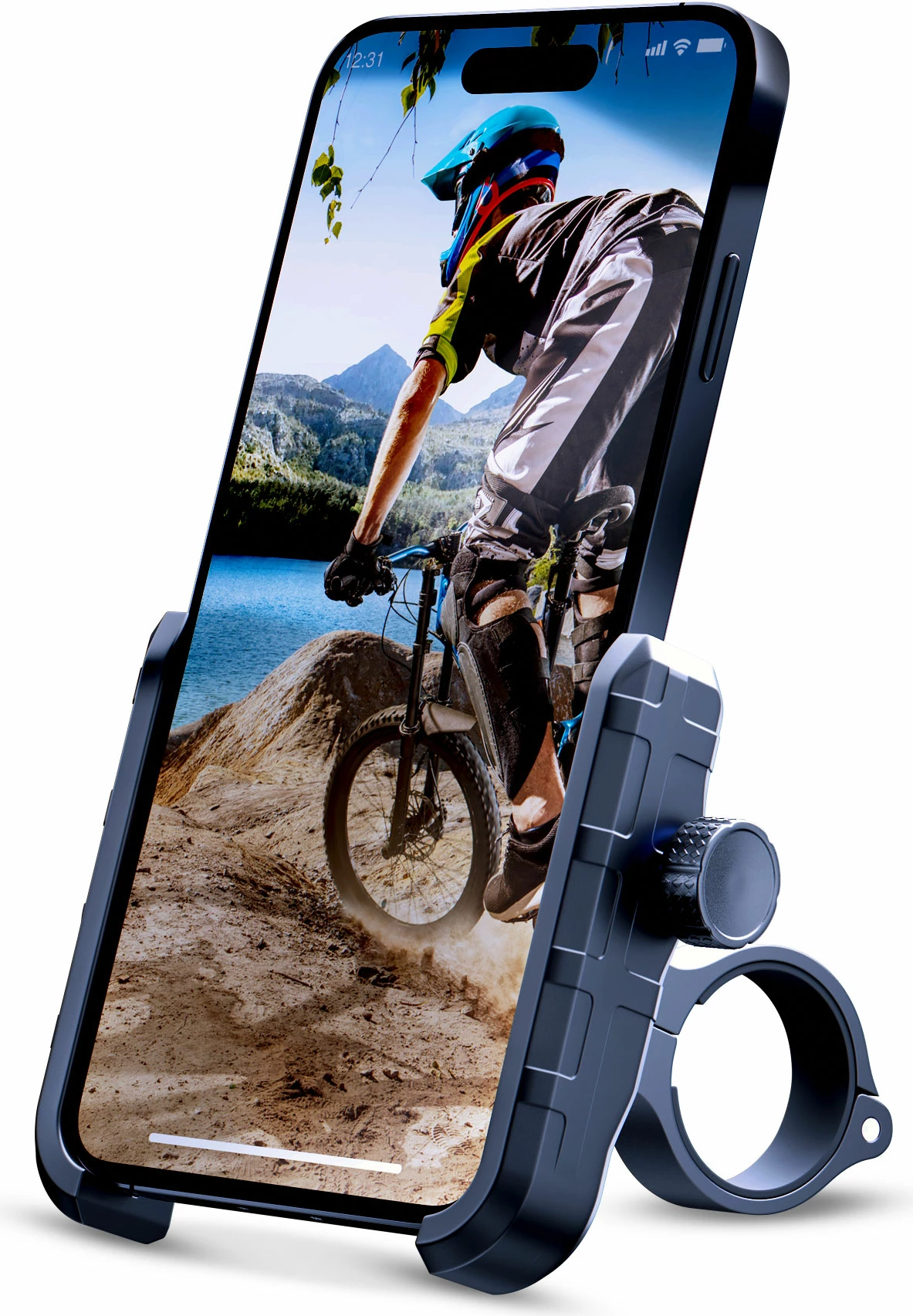 Mbajtës telefoni për biçikletë 3mk Steel Bike Holder, i zi