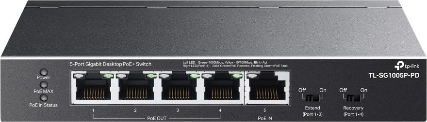 Switch TP-Link TL-SG1005P-PD, 5 porta Gigabit, PoE, Zi